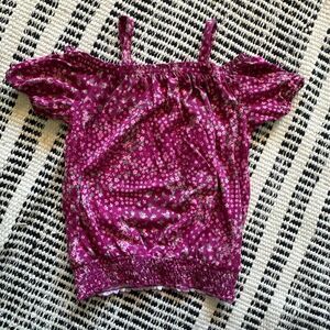 The children’s place size medium 7/8 Burgundy floral print cold shoulder girls s